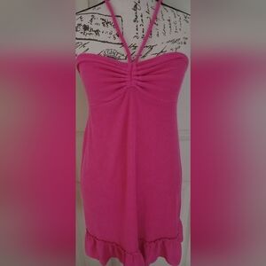 OP Y2k Vibrant Pink Terrycloth Dress